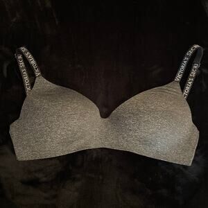 Victoria’s Secret Charcoal Gray T-Shirt Lightly Lined Wireless Bra - 34DDD